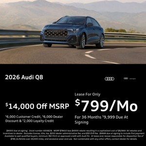 Audi Q8 front view driving